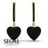 Heart Black Diamond Earrings - Noelle No. 37
